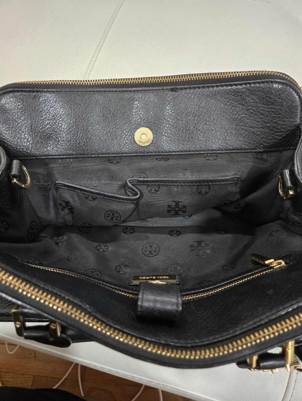 Tory Burch Double Zip Dome Satchel with Gold Hardware - Picture 13 of 16